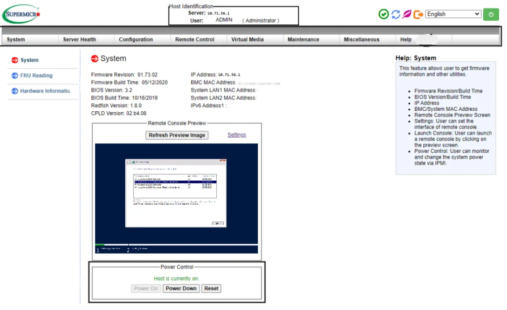 SuperMicro IPMI Remote Management Card 
