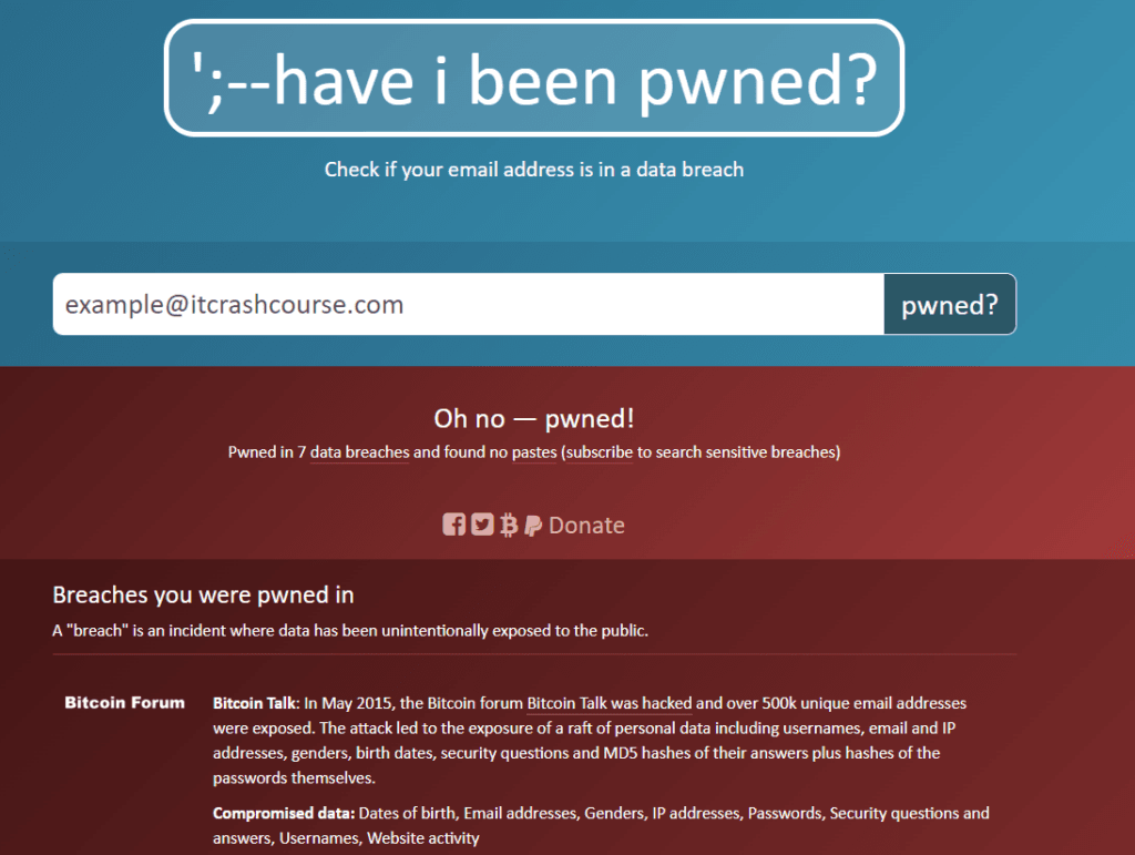 Screenshot of a tool indicating 