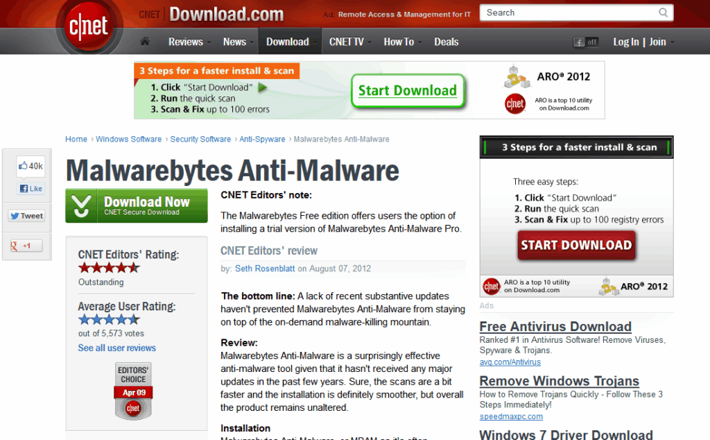 Example of fake download links - Credit Malware Bytes