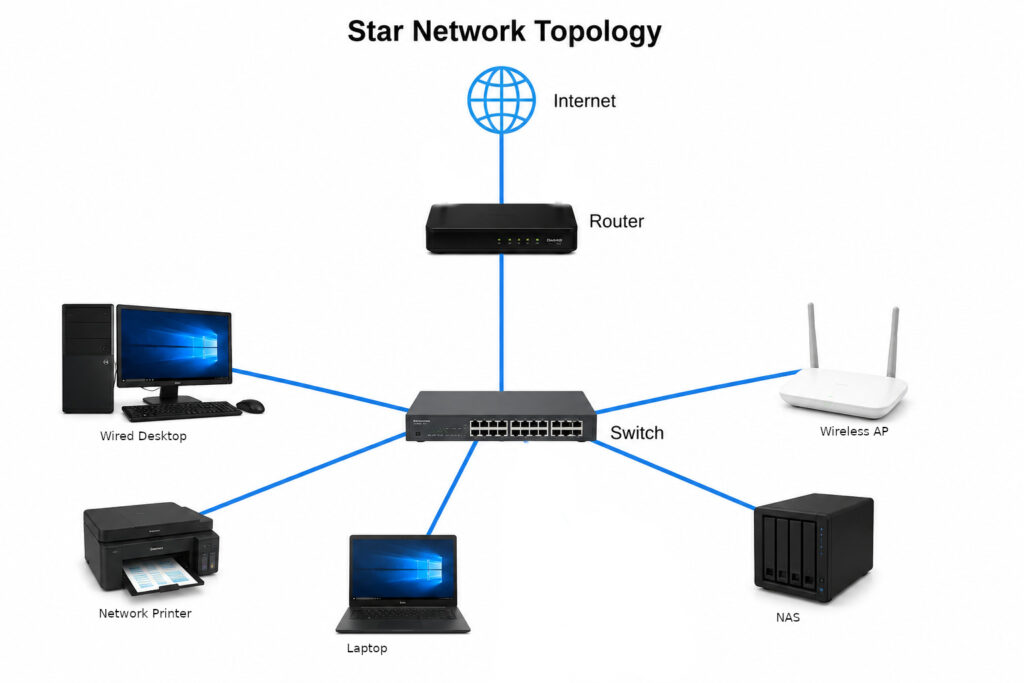 Diagram of the Star Network Toplogy